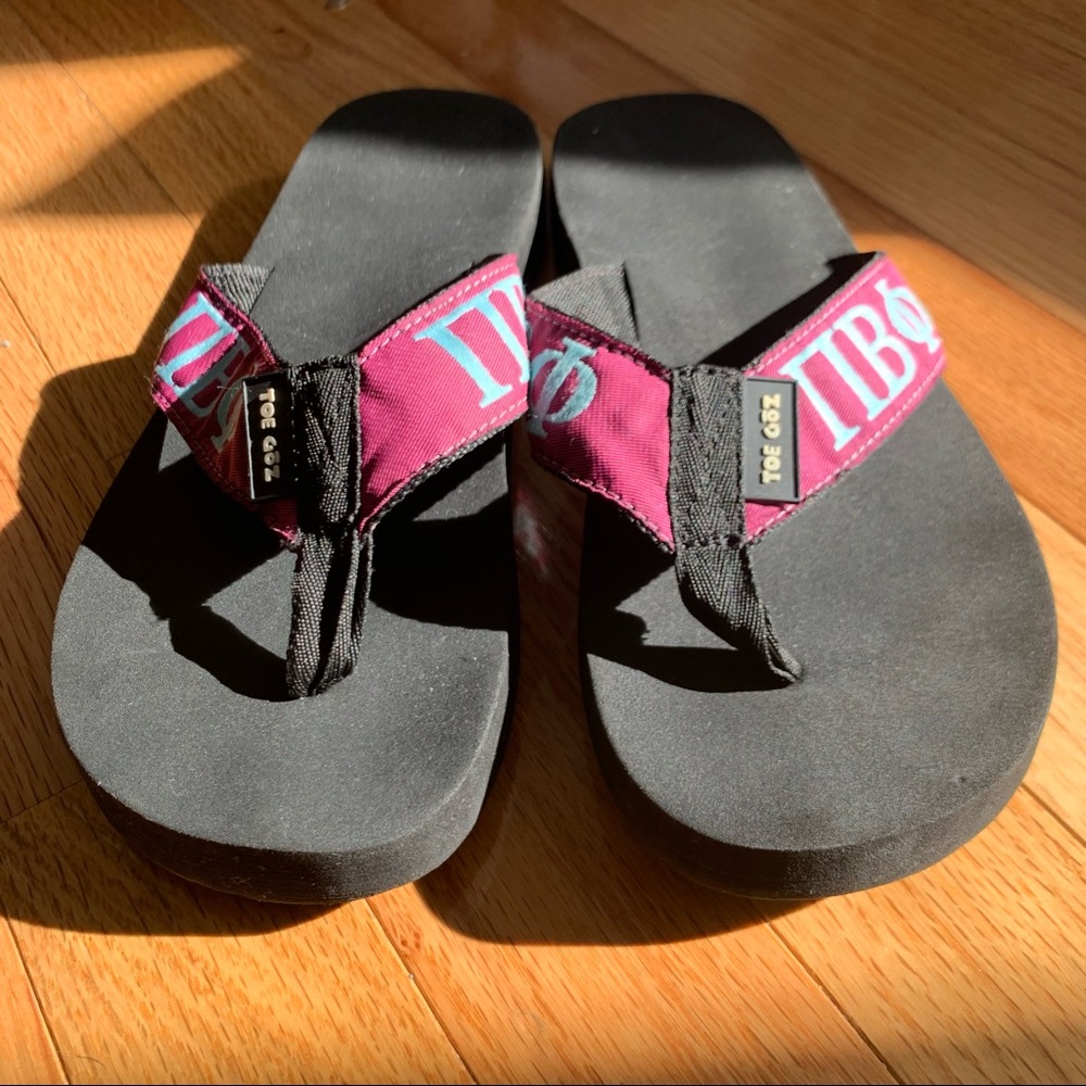Pi Beta Phi Sorority Flip Flop Sandals - Women’s Size 7 / 37 - Toe Goz EUC - Picture 9 of 16